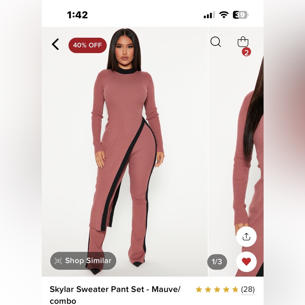 Skylar Sweater Pant Set Fashion Nova size XL
